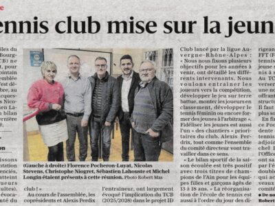 Le Tennis Club mise sur sa jeunesse