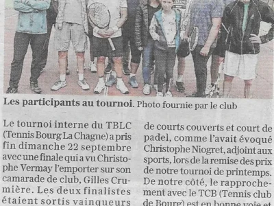 La saison est lancée pour le Tennis Bourg La Chagne