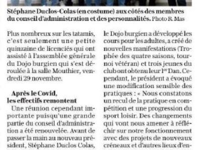 Nouvelle présidence pour le Dojo Burgien